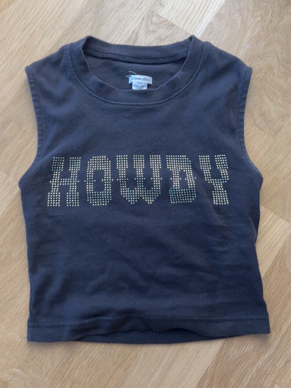 "Howdy" Studded Sleeveless Top - Black